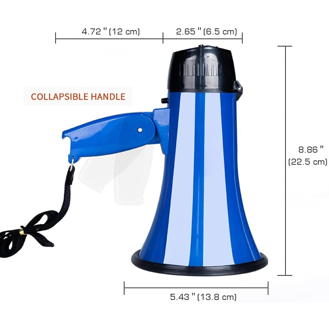 Haut-Parleur MéGaphone Compact 25 W PA MéGaphone - avec SirèNe IntéGréE, Enregistreur Vocal, Ouvre-Bouteille,Bleu