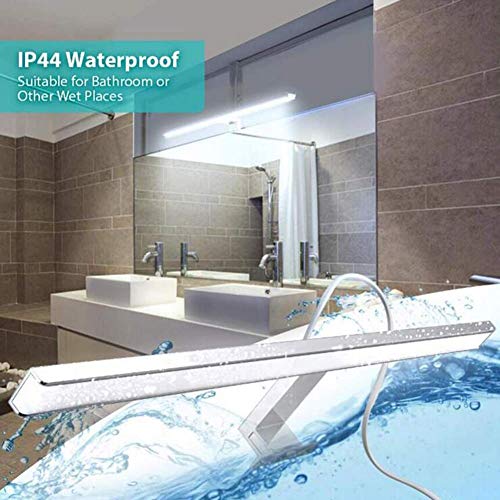 Espejo de baño LED con luz frontal regulable y aplique de pared ultrabrillante 5