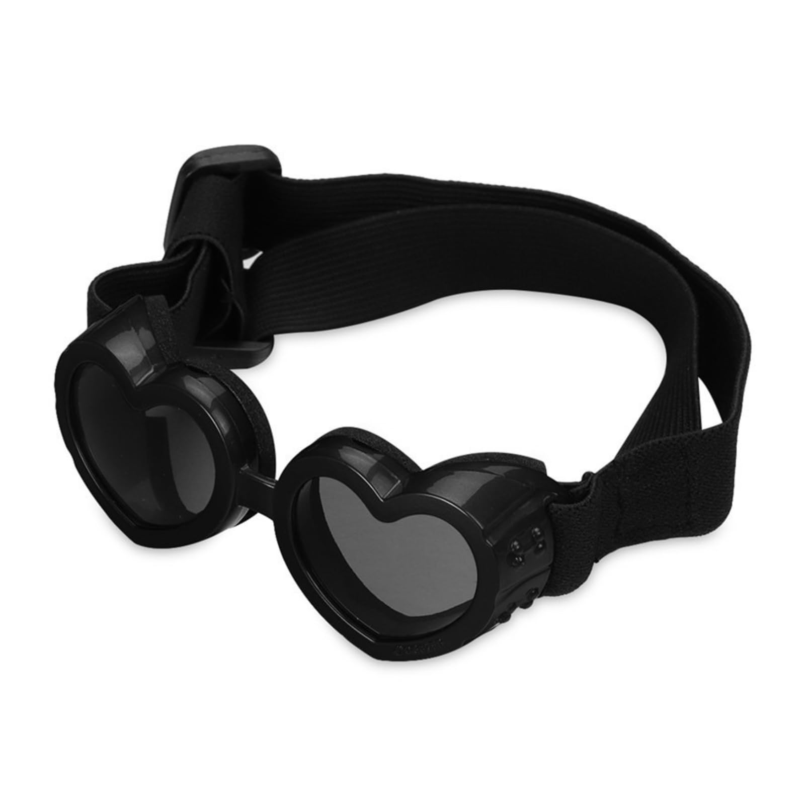 Dog Heart Shaped Goggles Wind-Resistant – Stylish Cute UV Protection Sunglasses for Outdoor Riding and Walking (Black)