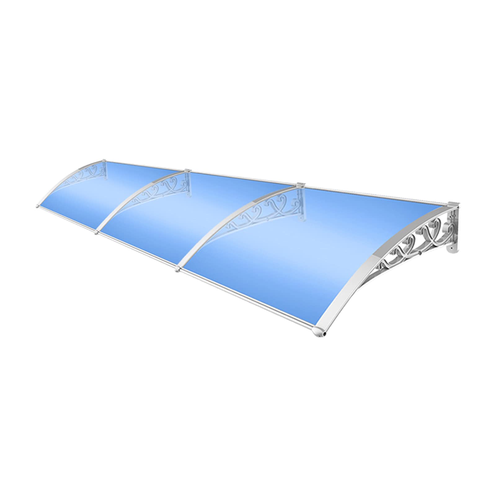 Auvent bleu moderne en polycarbonate pour porche de porte et abri de jardin de 260 à 380 cm