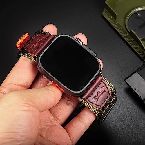 Compatible with Apple Watch Band 38/40/41/42/44/45/49/46mm,Rugged Replacement Nylon Strap With Three Buckle Loop Design For iWatch Ultra 3/2/1 - Image 4