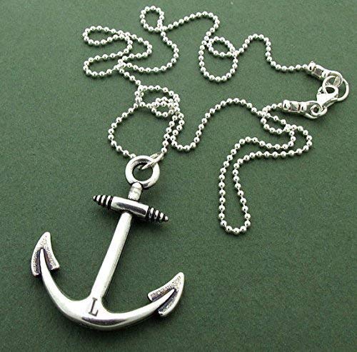 Nautical Men's Necklace - Silver Anchor Pendant Necklace, Jewelry For Him - Men's Nautical Jewelry - Mens Jewelry - Mens Birthday Gift, Boyfriend Gift #TOP4