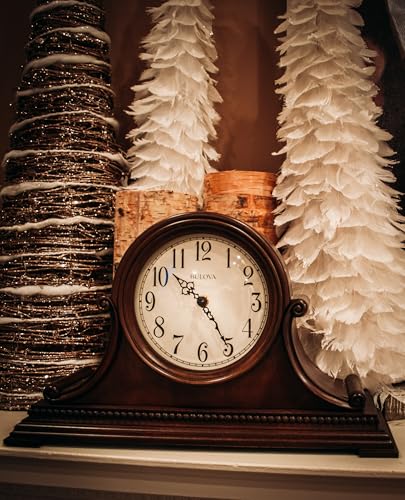 Bulova Asheville Hardwood Tambour Mantel Clock