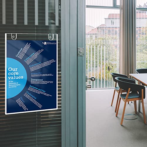 Acrylic Wall Sign Holder 8.5 X 11 - Clear Plastic Sign Stand With 3M Tape Adhesives & Screws, Menu Advertising Flyer Display Holder For Office, Home, Store, Restaurant #TOP4