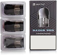 VAPTIO Razor Pod Replacement Capsule for Razor Kit, 0.8ohm Resistance with 2ml Tank, 3 Pieces Per Pack, No Nicotine Free Liquid