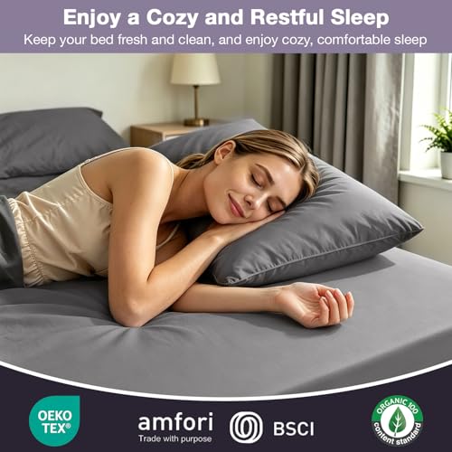 Image of Ruili Full Mattress Protector Waterproof Washable Breathable 2 Pack | Mattress Pad Up to 18 Inch Dirt-Proof TPU Backing Hotel Home Hospital Fitted Bed Cover Soft Noiseless