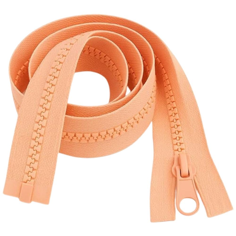 26" (66cm) Peach Chunky Zip - Heavy-Duty Open-Ended Separating