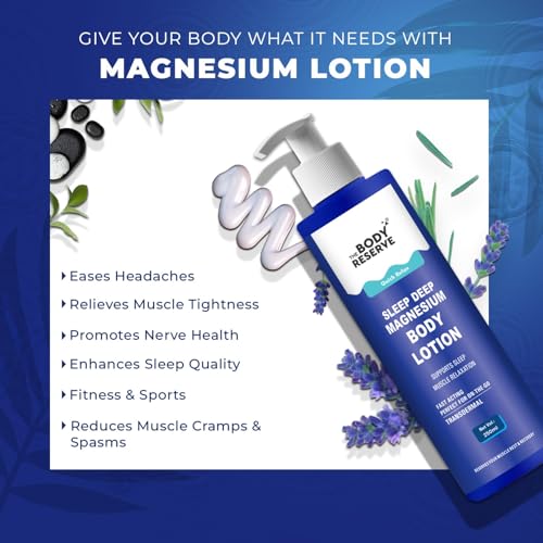 Image of The Body Reserve Magnesium Sleep Body Lotion 250ml Topical Magnesium Chloride Supplement For Muscle Recovery, Better & Deep Sleep Magnesium Oil Lotion For Feet Helps Recovery From Muscle Cramps & Fitness