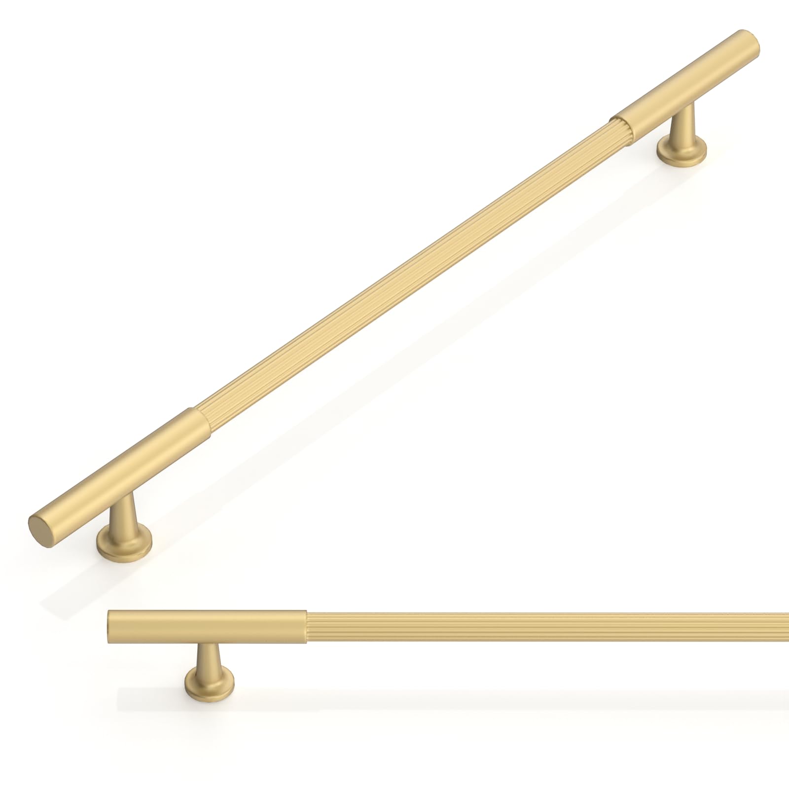 Talentedeco 10 Pack Brushed Gold Cabinet Pulls 10 Inch(256mm) Kitchen Cupboard Handles Cabinet Hardware for Drawer Pulls
