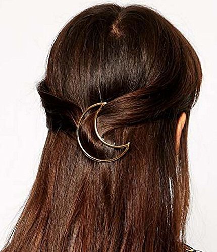 Minimalist Dainty Gold Silver Moon Hairpin Hair Clip Clamps Accessories Barrettes Bobby Pin Wedding Bridesmaids Bridal Statement Ornament Decoration Women's GIFT Headwear Headdress Styling Jewelry