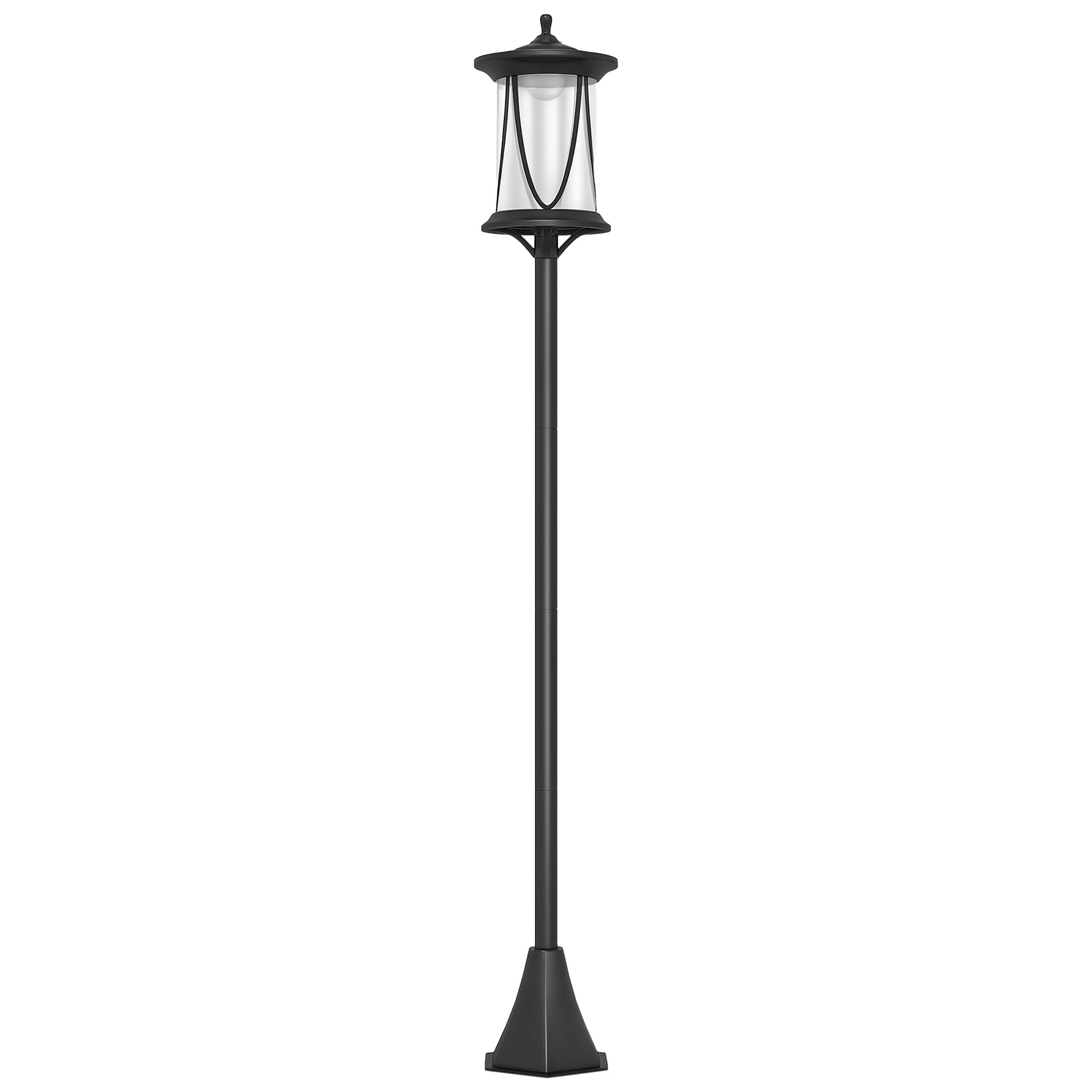 Outsunny Solar Lamp Post Light, 1.3 M LED Outdoor Street Light, Waterproof IP44 for Patio, Garden, Pathway, Cool White