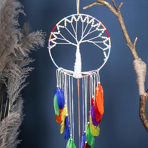 Attrape-rêves bohème macramé multicolore pour déco murale de chambre