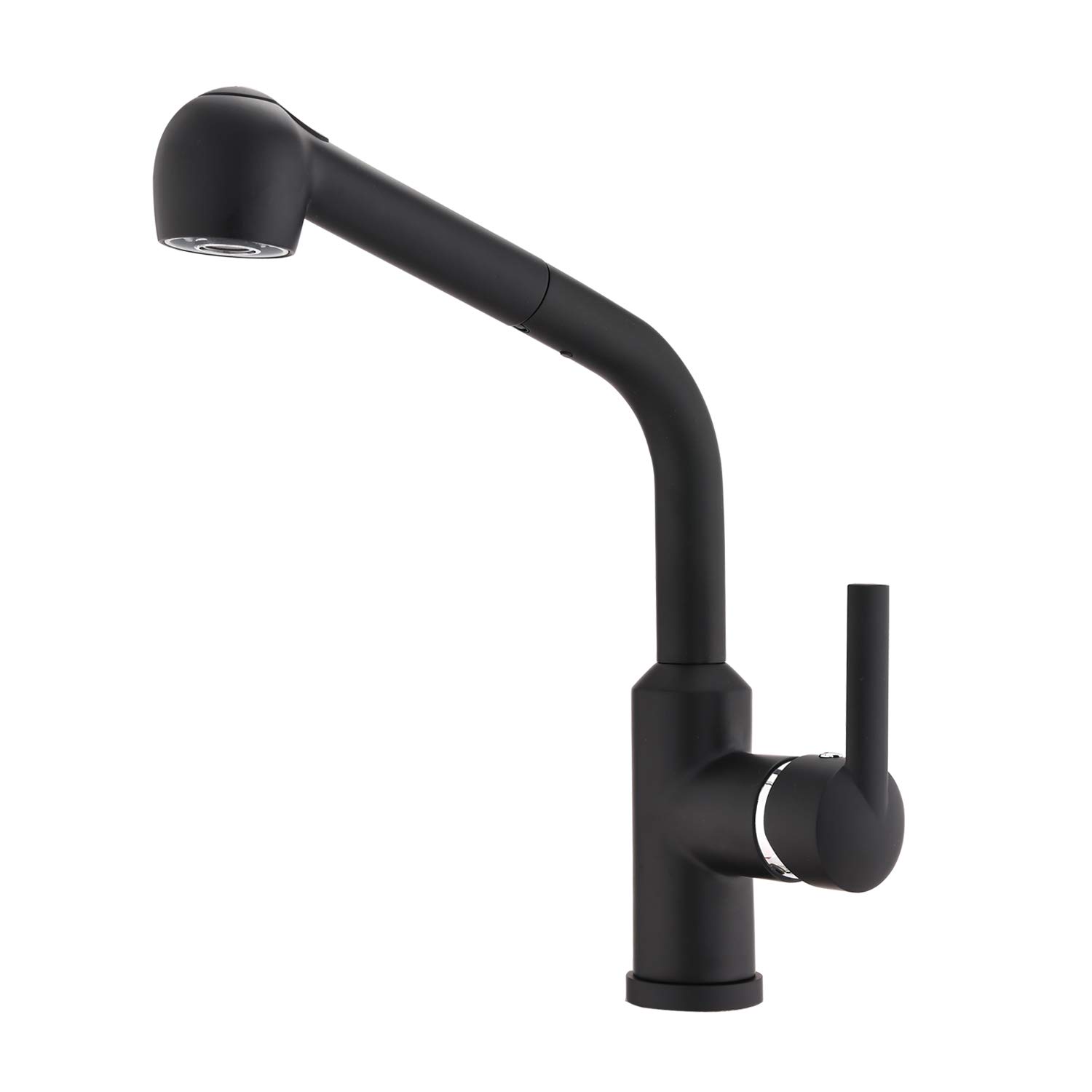 Robinet de cuisine extractible mitigeur en laiton noir mat pour évier moderne