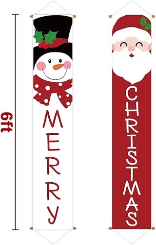 Miniatura 50 de Ivenf Juego de carteles de Navidad para porche, pancartas verdes, decoraciones colgantes de Navidad para el hogar, exterior, interior, pared, puerta