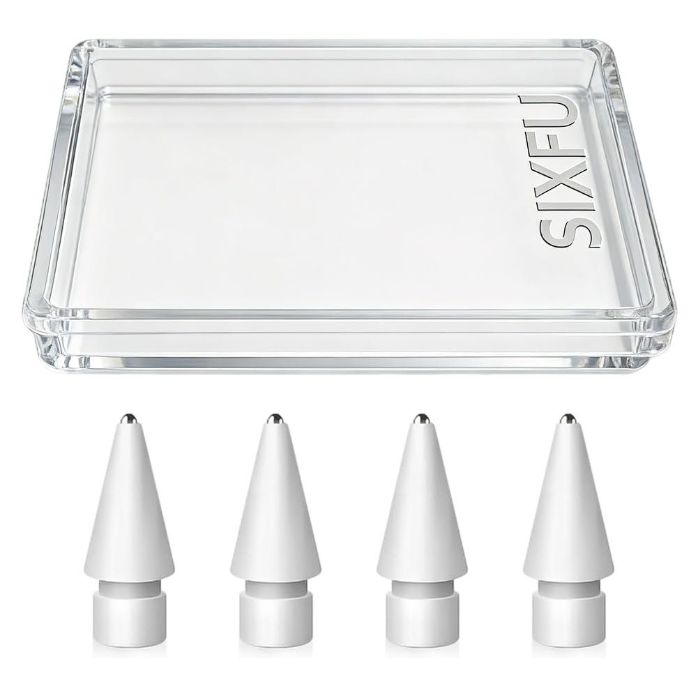 SIXFU Metal Ballpoint Tips Compatible with Apple Pencil Tip, Durable Tips Compatible with Apple Pencil Pro/USB-C/ 1st/ 2nd Generation, Accessories Compatible with iPad Pencil(4 PCS)