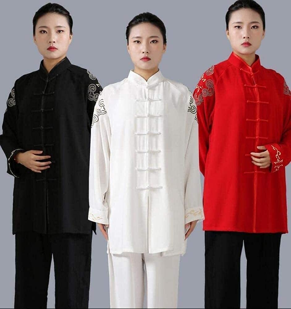 Cztery pory roku Tai Chi Uniform Set, Martial Arts Suit Chiński Tai Chi Suit Tang Suit Men Tradycyjna odzież Hanfu Haftowane bluzki i spodnie, strój do medytacji Zen (czarny