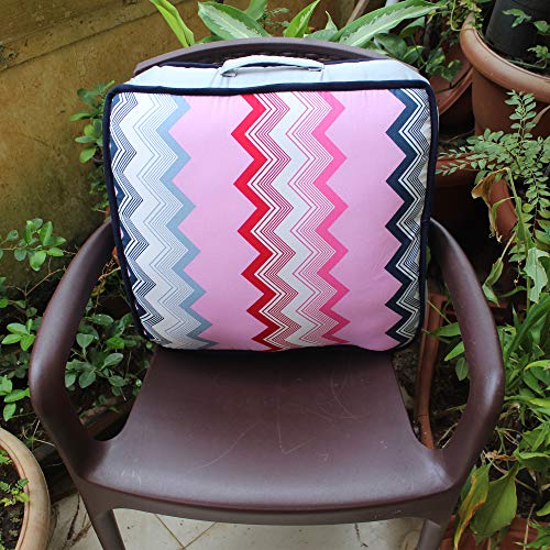 Image of COOZLY 18 Inches X 18 Inches Chairpad /Seat Cushion with Elastic Straps - Cotton Printed Design Tuf Fibre Filling | Seat Cushion (Glacier)