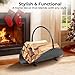 AMAGABELI GARDEN & HOME Fireplace Log Holder Indoor Firewood Basket Holder Carrier Metal Wood Rack for Fire Wood Outdoor Storage Organizer