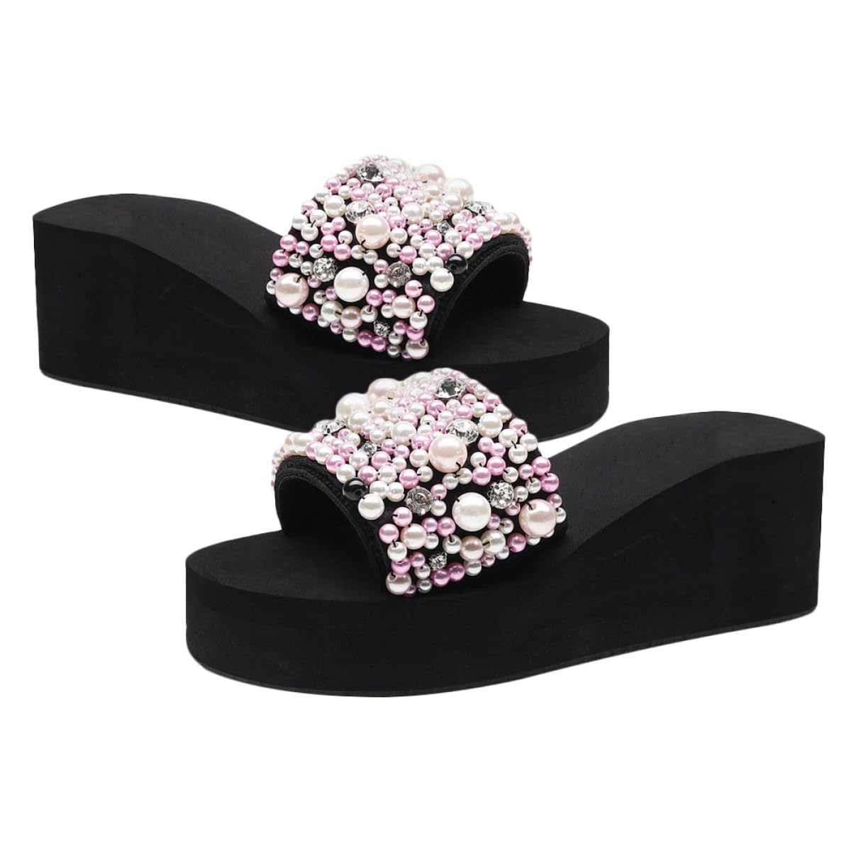 Beaupretty Zapatillas de Verano de Cuña Antideslizantes EVA, para Mujer, Gruesas y Cómodas, para Playa o Estar en Casa