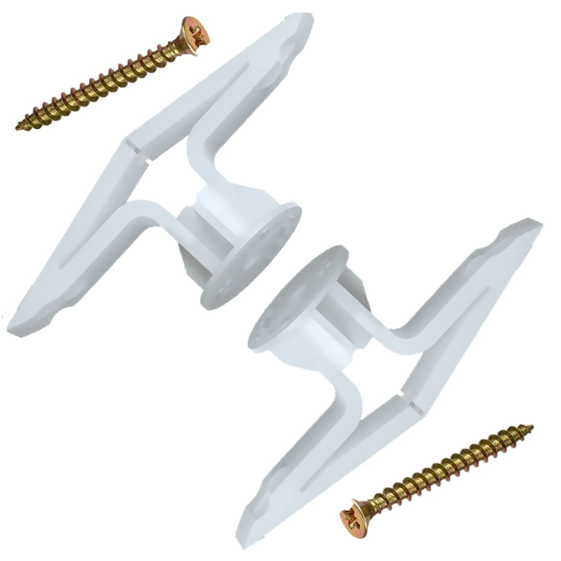 Merriway Merriway® Bh01139 (20 Pcs) Poly Toggle Cavity Wall Fixings For Hollow Wall Doors And Plasterboard, 9 -13 Mm (3/8 -1/2 Inch) - Pack Of 20 Pieces