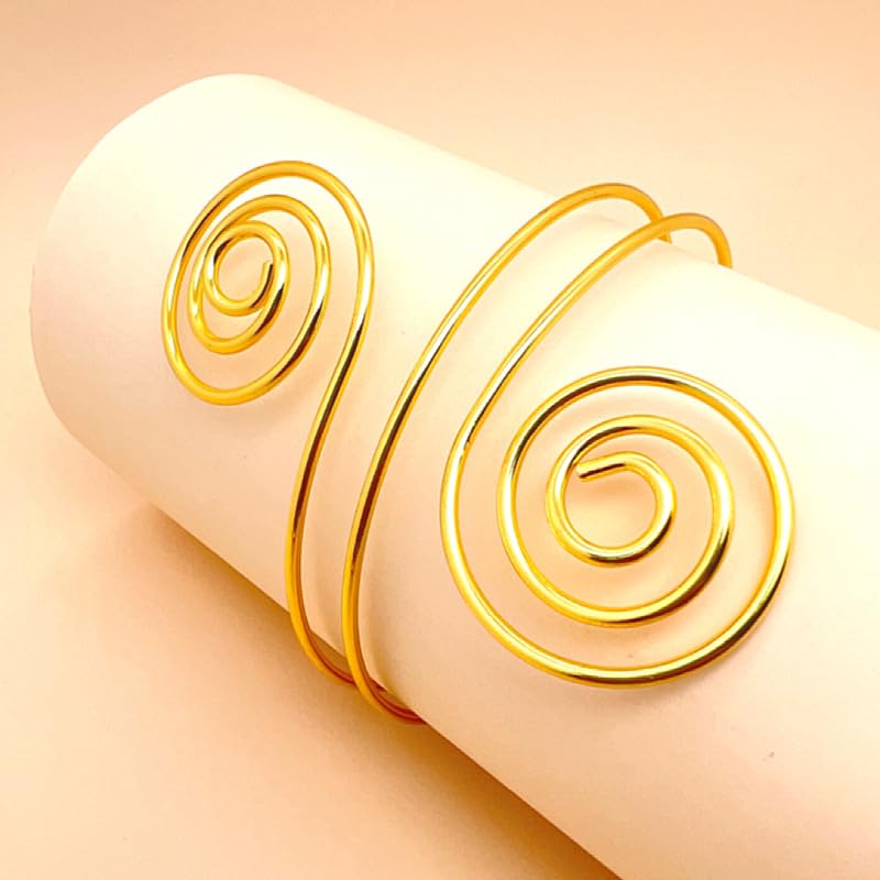 Spiral Upper Arm Cuff Bracelet Open Upper Arm Bangle Bracelet Simple Adjustable Armband Jewelry for Women2