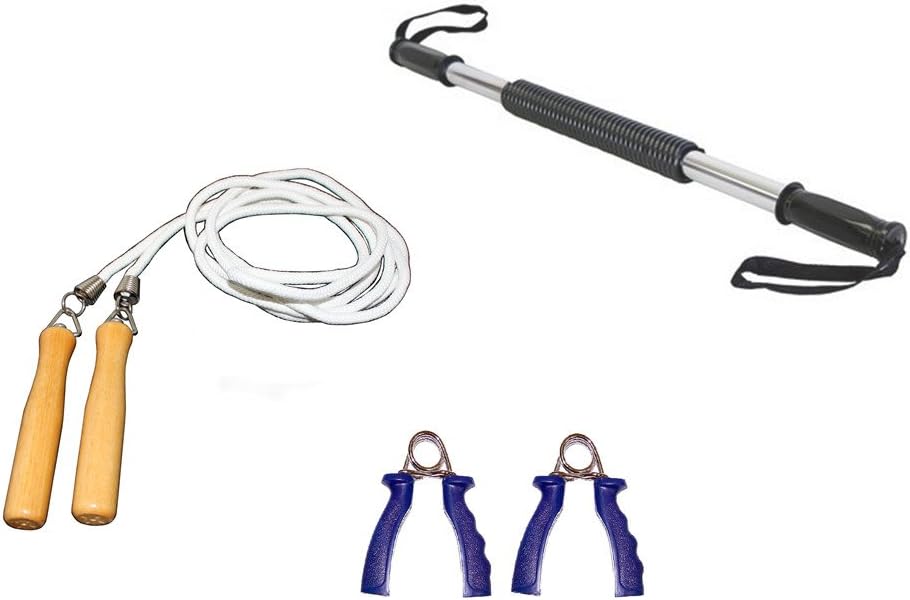 Push up Bar, Exercise Wheel, Power Twister (Hand Grips+Power Twister+Jump Rope)