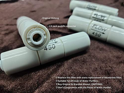 Image of CSI INTERNATIONAL RO Flow Restrictor 1 /4 Inch - Pack of 2 | Inline Connector for RO Water Purifier | Water Filter Parts & Accessories | Below 75 GPD