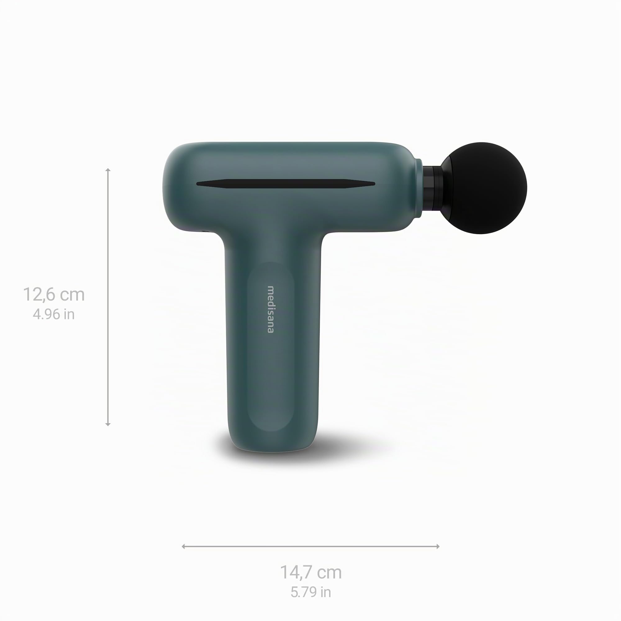 medisana MG 200 mini massage gun, pistolet de massage avec 4 embouts | appareil de massage avec mode Smart et 5 intensités pour détente, longue durée de batterie, avec boîte de rangement