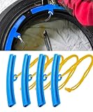 RACOONA 4Pcs Car Tire Rim Protectors,Car Tire Changing Rim Protector Wheel Rim Protector Set,Car Accessories Car Wheel Changing Edge Savers Tool,Wheel Changing Rim Savers for Car,Motorcycle (Blue)