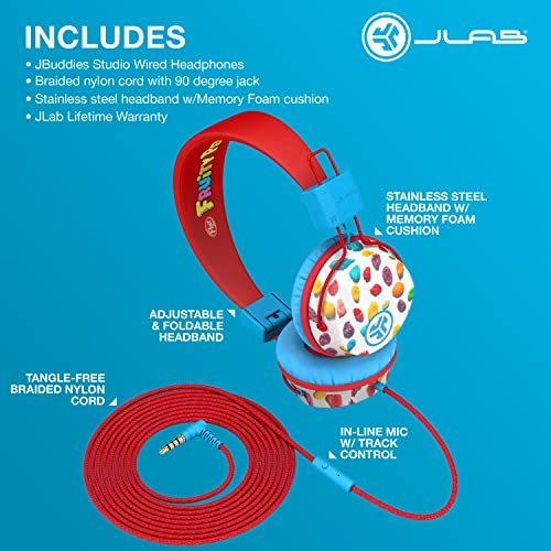 Jlab Limited Edition Fruity Pebbles Jbuddies Studio Over-Ear Kids Wired Headphones | Toddler Headphones | Kid Safe | Volume Limiter | Folding | Adjustable | Noise Isolation | With Mic #TOP6