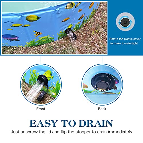 Foldable Dog Pool, Portable Pet Bathing Tub Hard Plastic Swimming Bath Pvc Pet Kiddie Pool Bathtub For Large Dogs Cats & Kids Outdoor Indoor Leakproof Collapsible Pool #TOP1
