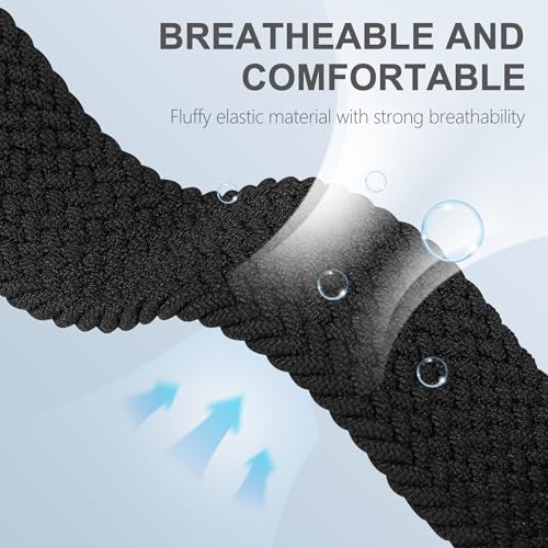Image of Laband 18mm Braided Stretchy Nylon Watch Band Compatible with Garmin Venu 2S /Venu 3S /Venu 4 41mm /Vivoactive 4S /Vivomove 3S /Forerunner 255S /Forerunner 265S,Quick Release Loop Soft Strap for Women Men