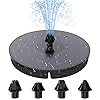 HOMMAND Fontein op Zonne-energie, 9V 3.5W Zonne-fontein Pomp met 900mAh Batterij en 4 Sproeiers, Solar Fontein op…