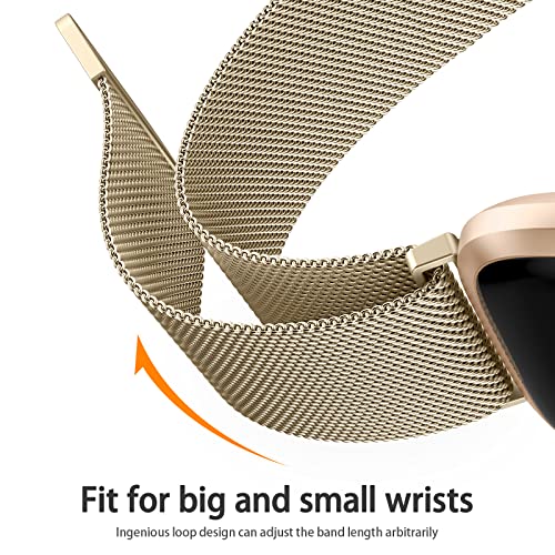 Image of Tobfit Watch Strap Compatible with Fitbit Versa 2 (Watch Not Included), Stainless Steel Chain Strap with Magnetic Buckle Compatible for Men & Women