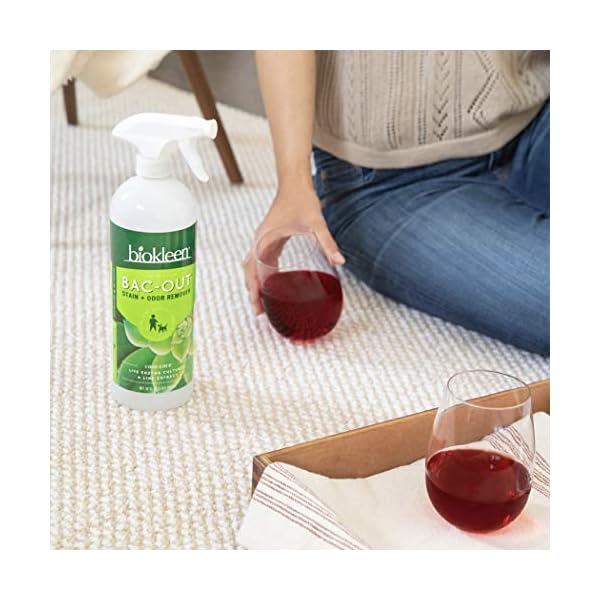 Biokleen BacOut Stain Remover for Carpet, Clothes 32 Ounce and Gallon Refill Enzymatic, for