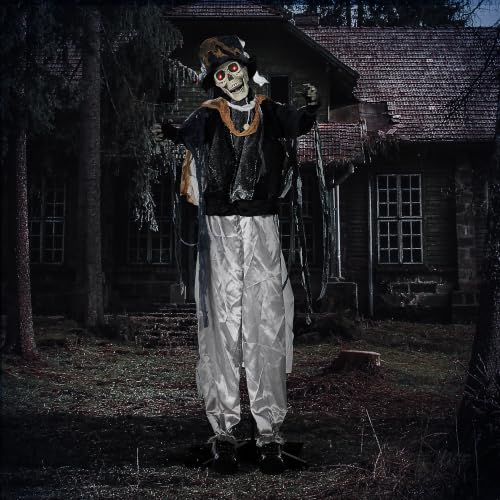 HOMCOM Halloween Deko Skelett Outdoor 178cm Animiert Halloween Skelett – Bild 2
