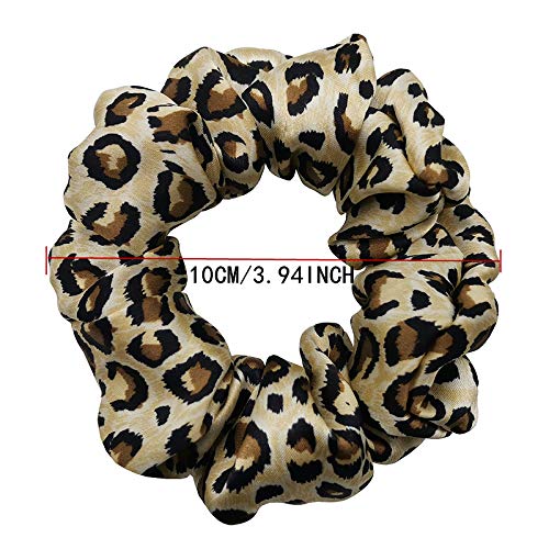 Maxfeel 100% Pure Muberry Silk Hair Scrunchie Leopard Pattern (#14)