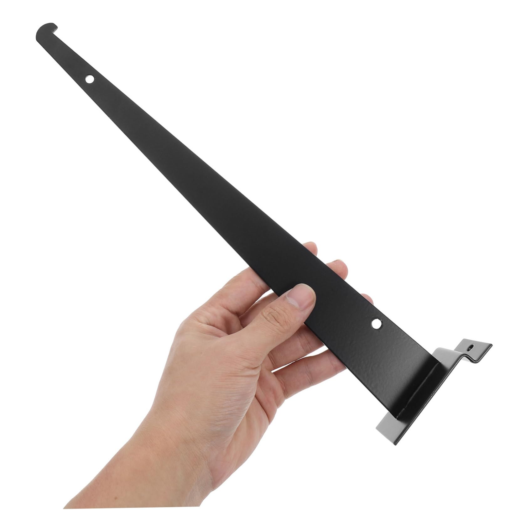 SHINEOFI 6 Stück Regalhalter aus Metall und Eisen Robuste Schwarze Wandhalterungen für Lamellenwand Einfache Montage und Vielseitige Nutzung im Supermarkt und Präsentation