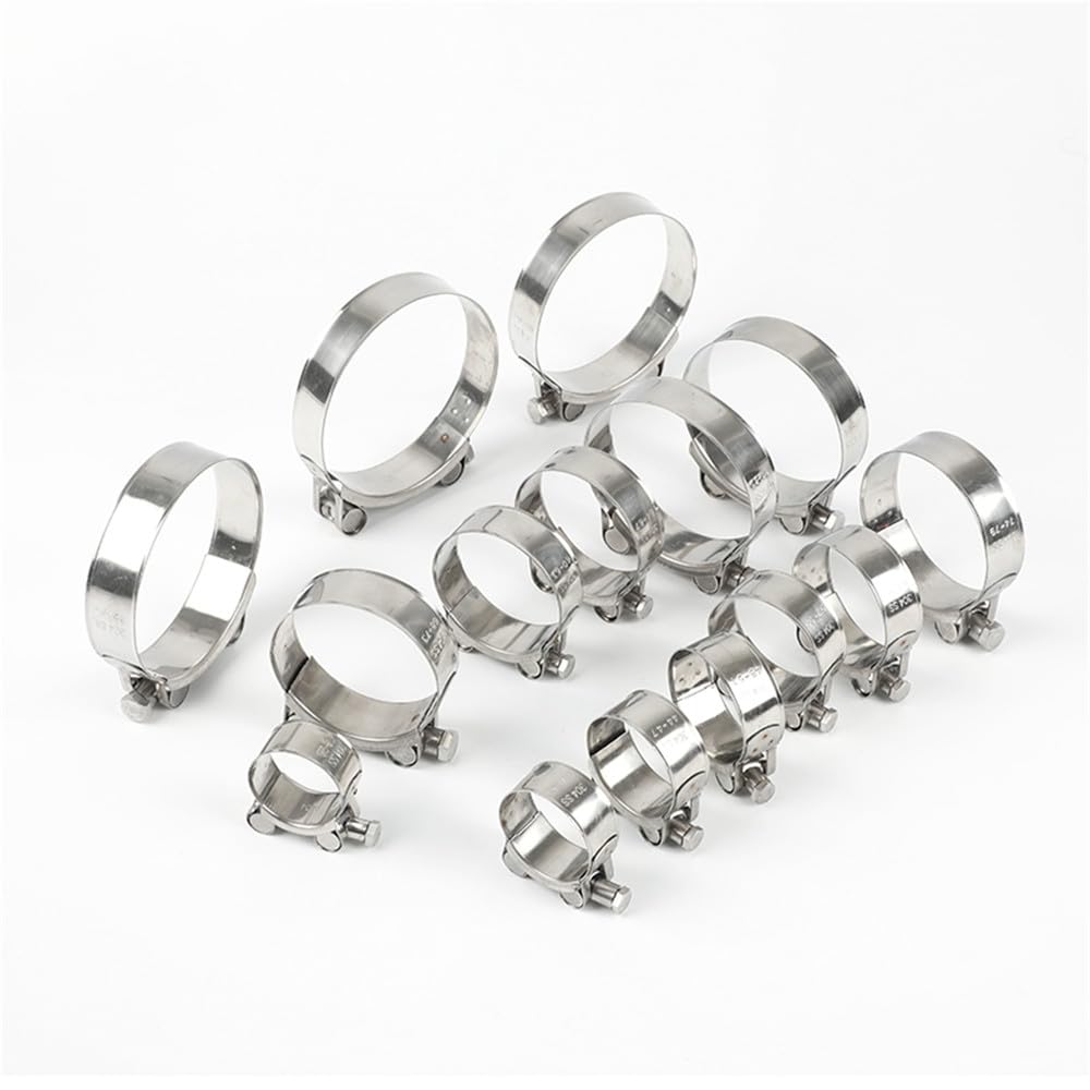Morsetto per tubo flessibile in acciaio inossidabile 304, fascette circolari per tubi dell'acqua, fascette per tubi dell'acqua, fascette di fissaggio per tubi dell'acqua, dia. 52 mm, 55 mm (2 pezzi)