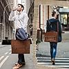 IGOLUMON Messenger Bag Waterproof Leather Laptop Bag 18 Inch Briefcase for Men Vintage Satchel Bags Shoulder Notebook Work Bags #5