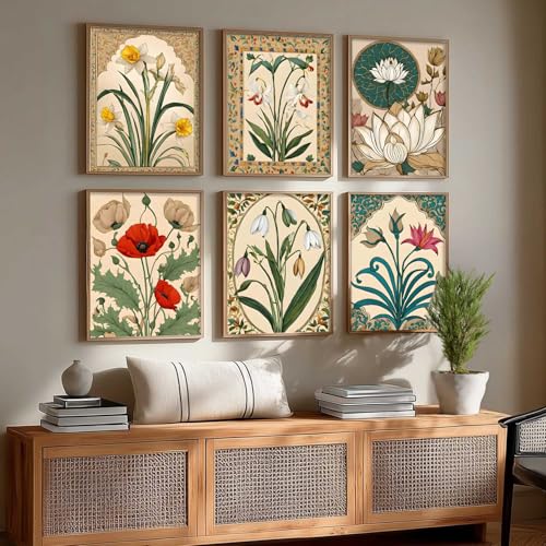 Image of kotart Premium Digital Madhubani Art Paintings with Frame for Home Decor - Wall Painting for Living Room - Pack of 6 (10x13, painting for wall decoration)