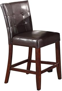 Acme Counter Height Chair in Espresso and Walnut (Set of 2)