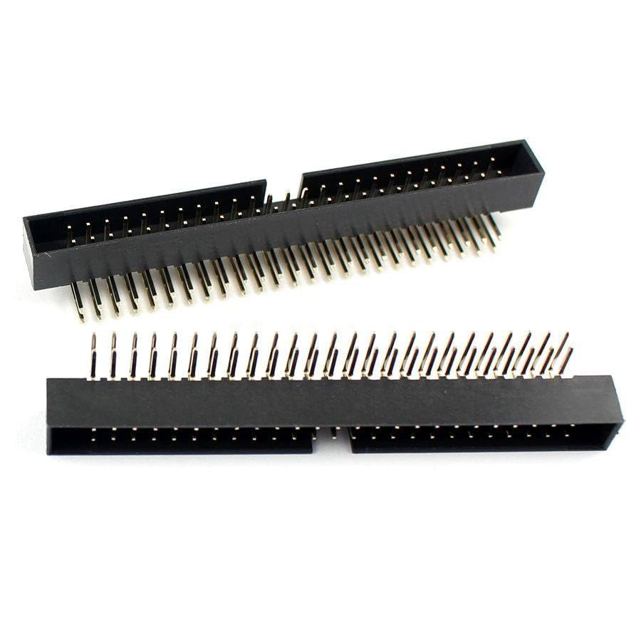 Generic 100 Pcs 2mm 2x25Pin 50 Pin Right Angle Male Shrouded IDC Box Header Connector