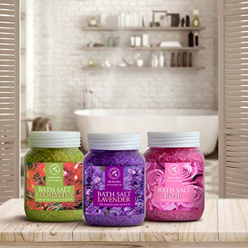 Badzout Set 3X400g met Lavendel Olie - Rozenhout Olie - Eucalyptus Olie - Zeezout Het Beste voor Een Goede Nachtrust… - Image 6
