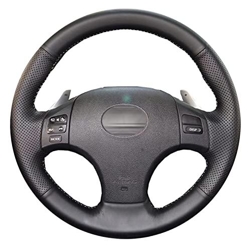 Hand-Sewing Steering Wheel Wrap Cover Black Perforated Leather Wrap Interior Protection Accessories for Lexus is IS250 IS250C IS300 IS300C IS350 IS350C F Sport 2005-2011
