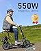 Electric Scooter with Seat, 550W Motor, 18.6MPH Top Speed, 20 Miles Range, Adults Electric Scooter with Large Storage Basket for Pets Dogs and Items C1S-FB4