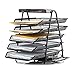 Halter Steel Mesh Desktop 5-Tier Shelf Tray Organizer with Supply Tray - Letter-Size - Black