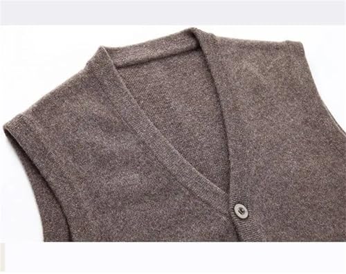 Jegsnoe Men Cashmere Sweater Vest Autumn Winter Casual V-Neck Button Sleeveless Cardigan Vest Sweater3