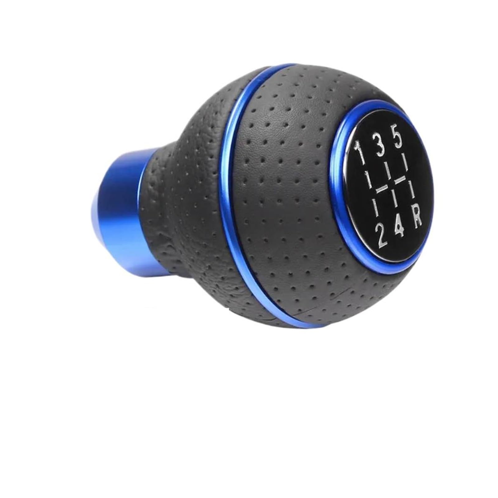Lozopmtmld Blue Ring For 5 Speed Shift Knob Gear Stick Leather Shifter Lever Shifting