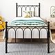 Diahomy Metallbett mit Lattenrost Bettrahmen mit Kopfteil Einzelbett Gästebett Einzelbettgestell 90 x 200 cm, Schwarz